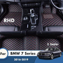 RHD-alfombrillas de coche para BMW serie 7, 5 asientos, 2019, 2018, 2017, 2016, alfombras, revestimiento de suelo de coche, accesorios de Interior 2024 - compra barato