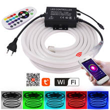 220V RGB Neon Light Strip WIFI Control Flexible Neon Sign Night Light 5050 2835 120Leds/m Waterproof Ribbon Neon Tape DIY Decor 2024 - buy cheap