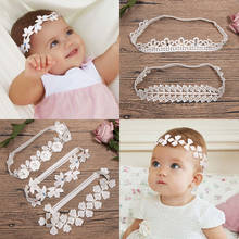 2020 1 Pcs Baby bow girls Lace Headbands pearl flowers Headband Headwear Hair Band Baby Hair Accessories Girls Christmas Gifts 2024 - buy cheap