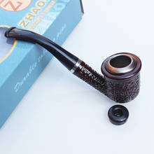 Resin Ebony Wood Tobacco Pipe Retro Bakelite Bending Filter Pipe Potable Handheld Smoking Pipe Cigarette Accessories olor tabaco 2024 - buy cheap