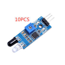 Módulo sensor de obstáculo para arduino, sensor fotoelétrico de reflexão automotivo inteligente com 3 fios para arduino, módulo infravermelho de barreira ir com 10 peças 2024 - compre barato