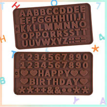 Molde de silicona con números para Chocolate, galletas, letras 3D frías, corazón, Fondant, para hornear pasteles, gelatina, dulces, herramientas de decoración DIY, 1 ud. 2024 - compra barato