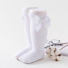 Новинка, 1 пара детских носков носки детские носки до колена с большим бантом розовые носки принцессы для девочек 2024 - купить недорого