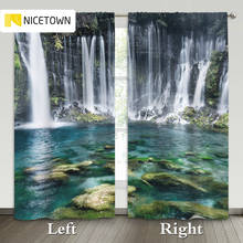 NICETOWN 1Pair Waterfall Printed Blackout Curtains Rod Pocket Curtains for Bedroom Livingroom Hotel Dormitory 2024 - buy cheap