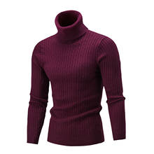 Men Solid Turtleneck Sweater Autumn and Winter Adults Long Sleeve High Collar Pullovers Male England Style Skinny Pullover M-3XL 2024 - buy cheap