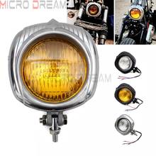 Motorcycle Sealed Beam Electroline Vintage Retro Square Headlight Yellow Lens Chopper Bobber for Harley Touring BSA XS650 Custom 2024 - buy cheap