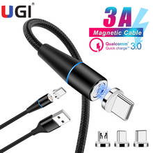 UGI 3In1 3A Fast Charging Magnetic Cable For IOS Type C USB C Micro USB Cable For Samsung Oneplus Xiaomi Mobile Phone Accessorie 2024 - buy cheap