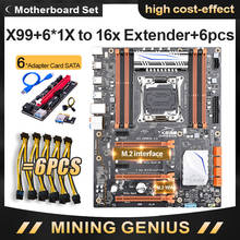 JINGSHA-placa base X99 de cuatro canales, Kit de minería de Bitcoin Ethereum, con extensor de 6x 1X a 16x y Cable de alimentación de 6x 1X 2024 - compra barato