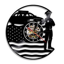 Classic Vinyl Record Wall Clock USA Flag Police Modern Art Watch Clocks Hanging Decorative Clock Modern Wall Art Decor 2024 - buy cheap