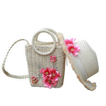 Women beach bag 2020 Fashion Flower Summer straw shoulder messenger Bag Handmade Weave Raffia Rattan Handbag Holiday straw Hat 2024 - buy cheap