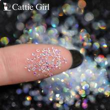 1440pcs Rose Gold Rainbow 1.2mm  Nail Rhinestones Zircon Nail Art Micro Crystal Mini Conical Manicure Decorations Cattie Girl 2024 - buy cheap
