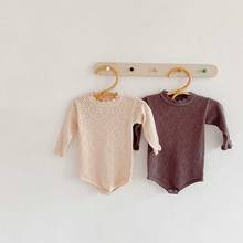 Winter Baby Jumpsuits 0-24M Knitted Cotton Baby Girl Rompers Autumn Long Sleeve Solid Newborn Baby Rompers Baby Boy Clothes 2024 - buy cheap