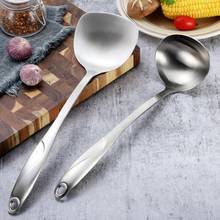 304 Stainless Steel Turner And Soup Ladle Hook Long Handle Silver Turner Soup Ladle Kitchen Cooking Utensils Set Wall Hang 2024 - buy cheap