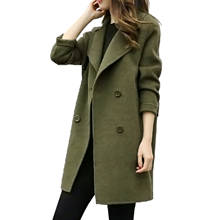 Женская длинная куртка, повседневный облегающий кардиган зеленого цвета, зимняя теплая верхняя одежда 2024 - купить недорого