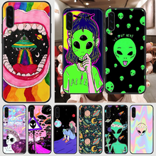 Capa de celular alienígena de arte em desenho animado para samsung galaxy, a 3 5 7 8 10 20 21 30 40 50 51 70 71 e s 2016 2018 4g, arte preta 2024 - compre barato