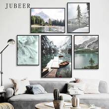 Póster de estilo nórdico con estampado de bosque, imagen de paisaje natural de leopardo para sala de estar, pintura impresa en lienzo, decoración del hogar 2024 - compra barato
