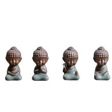 Estatuilla de arcilla púrpura para ceremonia del té, adorno bonito de monje Buda, juego de té con la punta del dedo, mascotas, mesa de té de Boutique, artesanías, 1 ud. 2024 - compra barato