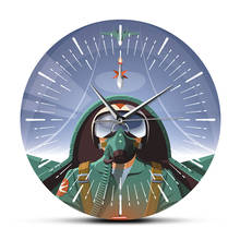 Военные летчики в кабине самолета настенные часы с черной металлической рамкой летающий самолет Самолет Авиатор настенные часы 2024 - купить недорого