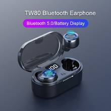 Fones de ouvido sem fio tws., headset intra-auricular esportivo com bluetooth 5.0, cancelamento de ruído e microfone com display de led e caixa de carregamento. 2024 - compre barato