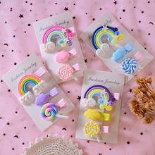 3PCS New  Girl Cloud Lollipop Rainbow Cute Hairpins Cartoon Bobby Pin Hair Clips For Girls Children Headband Kids Accessories 2024 - buy cheap