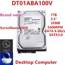 Novo hdd original para toshiba 1tb 3.5 ", sata 6 gb/s 32mb 5400rpm para hdd interno para dvr nvr vigilância hdd para dt01aba100v 2024 - compre barato