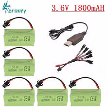 Upgrade 3.6v 1800mah NiMH Battery + charger For Rc Toys Cars Tanks Trucks Robot Gun Boat AA Ni-NH 3.6v Rechargeable Battery Pack 2024 - buy cheap