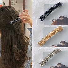 Fashion Crystal Spring Hair Clips Pins Handmade Beads Hair Barrettes For Women Girl Fashion Simple Hair Accessories Headwear 2024 - buy cheap