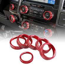 6 piezas de aire acondicionado para coche interruptor de Audio perilla anillos aleación de aluminio rojo 43x12mm auto cubierta interior accesorios para Ford F150 2024 - compra barato