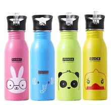 500ML Cartoon Children's Stainless Steel Sports Straw Water Bottles Outdoor Cycling Camping Bicycle Bike Buckle Water Bottle 2024 - buy cheap