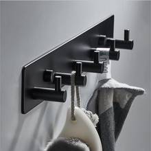 Black Robe Hook Bathroom Stainless Steel Towel Hook Bag Hat Hook Wall Mounted Clothes Coat Hook Wall Hanger Bathroom Hardware 2024 - buy cheap