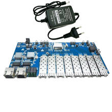Conmutador Gigabit Ethernet PCBA Board, convertidor de medios ópticos de fibra Ethernet 8 * SFP y 2 * Puerto RJ45 1000M & 1,25G SFP con potencia 2024 - compra barato