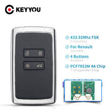 KEYYOU For Renault Megane 4 Talisman Espace 5 Kadjar Koleo 2015 Smart Remote Key Keyless Go PCF7953M 434mhz Hitag AES 4A Chip 2024 - buy cheap