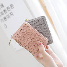 BISO GORO 2021 Women's Card Holder Cute Personality PU Leather Credit ID Card Holder Zipper Pocket Coin Purse Mini Business Case 2024 - buy cheap