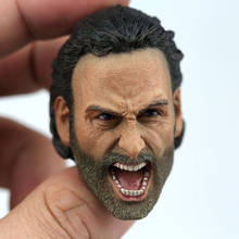 In Stock 1/6 Scale The Walking Dead Rick Grimes Open Muth Roar Head Sculpt Carved Model for 12'' Action Figure Body 2024 - buy cheap