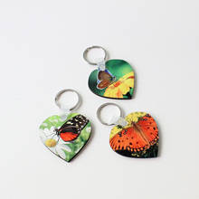 sublimation blank key chains double heart mdf keychain hot transfer printing diy customized key ring consumables 20pcs/lot 2024 - buy cheap