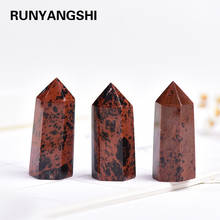 35-45mm Natural Red Obsidian Hexagonal Column Crystal Point Mineral Ornament Healing Wand Home Decor DIY Gift Decoration 2024 - buy cheap