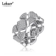 Lokaer Exclusive Geometric Silver Color Wedding Rings Mosaic AAA Cubic Zirconia Copper Jewelry Cocktail Ring For Women LR17184 2024 - buy cheap