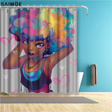 Personalized African American Women Beauty Sexy Lovely Black Girl Afrocentric Waterproof Bath Shower Curtain Set 2024 - buy cheap