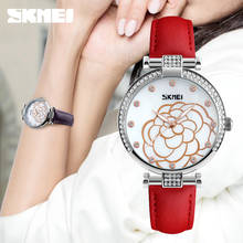 SKMEI Quartz Womens Watches Leather Strap Ladies Wristwatches Fashion Waterproof Watch Women Casual Relogio Feminino 9145 2024 - купить недорого