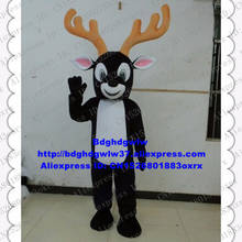 Black Reindeer Moose Elk Wapiti Caribou Alces Deer Mascot Costume Cartoon Character Company Activity Start Business zx2010 2024 - buy cheap