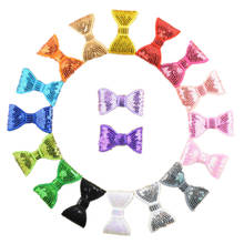 160Pcs Solid 32 Colors 2 Inch Petit Glitter Embroideried Sequin Bows Kids Boutique Hair Bow Garment Shoes Hair Accessories HDB12 2024 - buy cheap