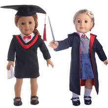 Boneca uniforme escolar mágico e mágico de 43 cm, acessórios para roupas, uniforme de escola compatível com 18 tamanhos americano e 43 cm 2024 - compre barato