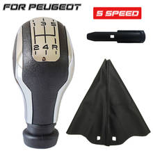 Perilla de palanca de cambios de 5 velocidades para coche, accesorio de ABS con cubierta de polaina para Peugeot 106, 206, 206CC, 207, 307, 407, Citroen C3, C4, C5, Sega, Triumph 2024 - compra barato