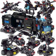 City Police Department SWAT Team Car Building Blocks Gunship  Blocks Extreme Rescue Team Building Blocks Boy Children Diy Toys 2024 - buy cheap