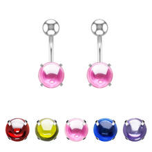 Candy Color Belly Button Ring Piercing Ombligo Double Round Cubic Zirconia Body Fashion Jewelry Nightclub Dance 1.6*10mm Earring 2024 - купить недорого
