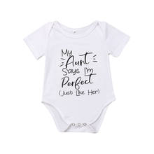Newborn Infant Baby MY AUNT Bodysuit Jumpsuit Boy Girl Short Sleeve Cotton Playsuit Sunsuit Summer Clothes Babygrow Outfit 0-18M 2024 - buy cheap