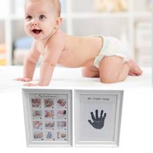 Отпечаток руки ребенка отпечаток ноги фоторамка комплект для новорожденных мальчиков девочек чистый сенсорный чернильный коврик не включает печатную бумагу 2024 - купить недорого