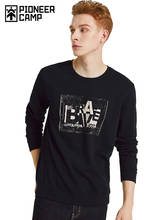 Pioneer Camp Fashion Men's Sweatshirt Brown Black Pullover Casual Graphic Print Hip Hop Cotton Male Hoodies AWY901285 2024 - buy cheap