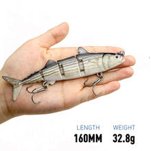 Cebo de deslizamiento de gran tamaño, señuelo de pesca de lubina, Swimbait, articulado múltiple, 16cm, 32g 2024 - compra barato