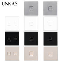 UNKAS B8 DIY Modules Matching RJ45 Internet Computer Jack RJ12 Telephone Port For Wall Power Socket Free Combination Outlet 2024 - buy cheap